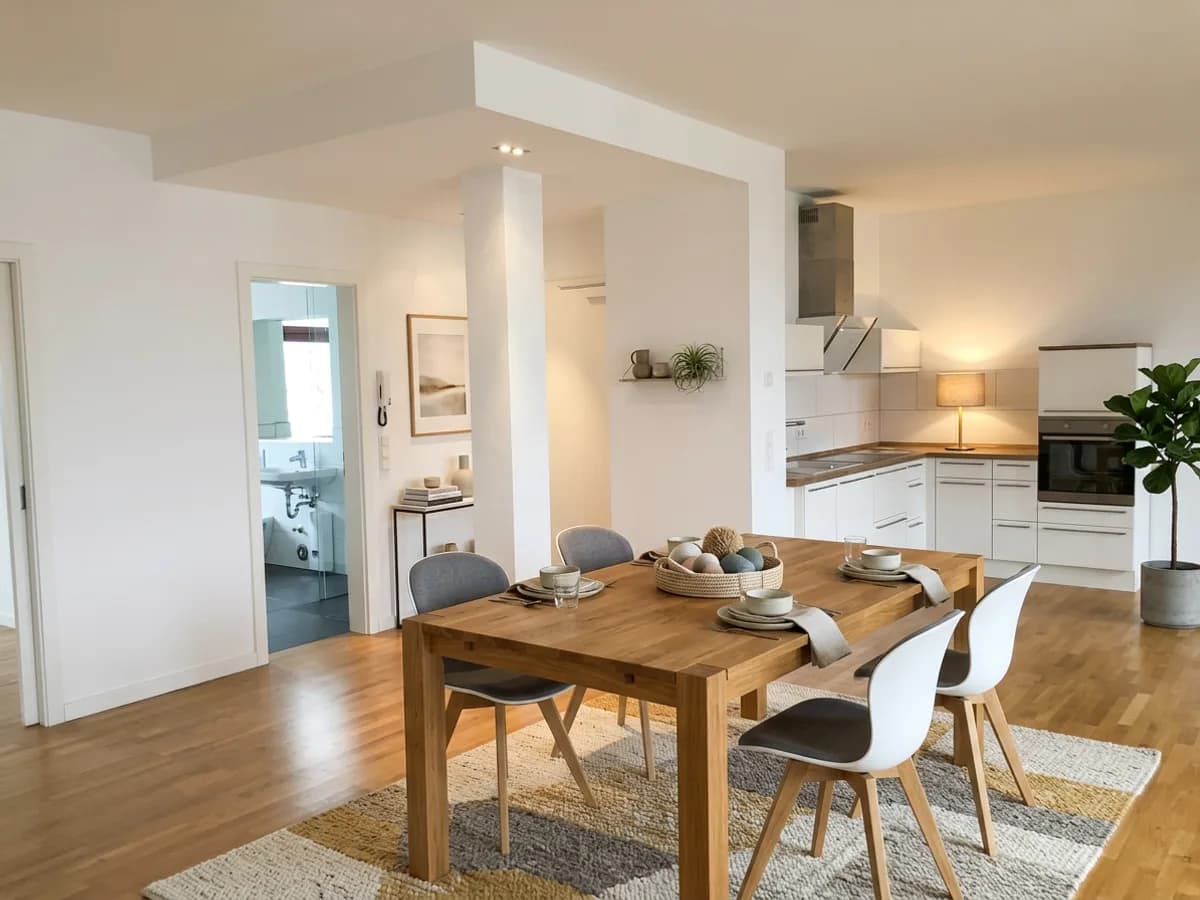 Result: Empty dining area → staged, same room